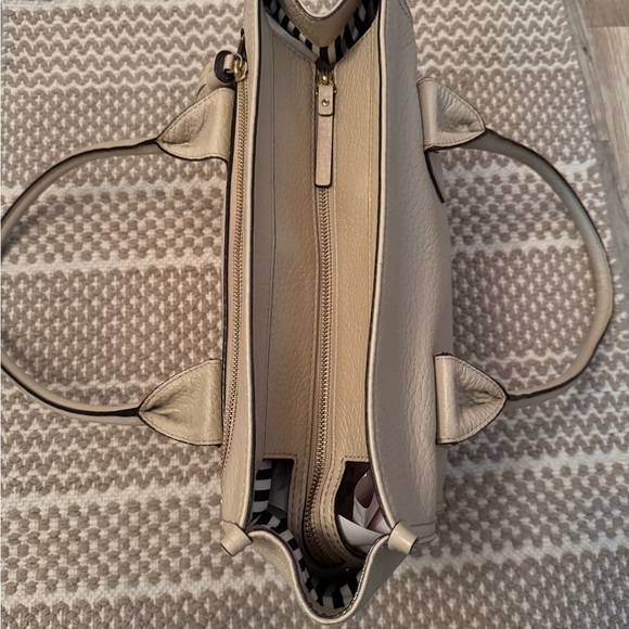 Kate Spade beige nude cream Leather Southport Avenue Lydia Satchel Purse Bag - Picture 6 of 16